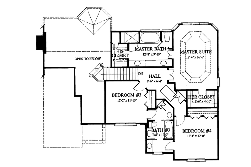 Dream House Plan - Floor Plan - Upper Floor for European House Plan #429-124 - 4 bed, 3.5 bath