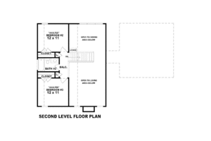 Floor Plan - Upper Floor for Modern House Plan #81-13768 - 3 bed, 2 bath
