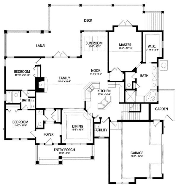 House Design - Log Floor Plan - Main Floor Plan #417-565