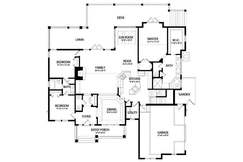 Home Plan - Floor Plan - Main Floor for Log House Plan #417-565 - 3 bed, 2.5 bath
