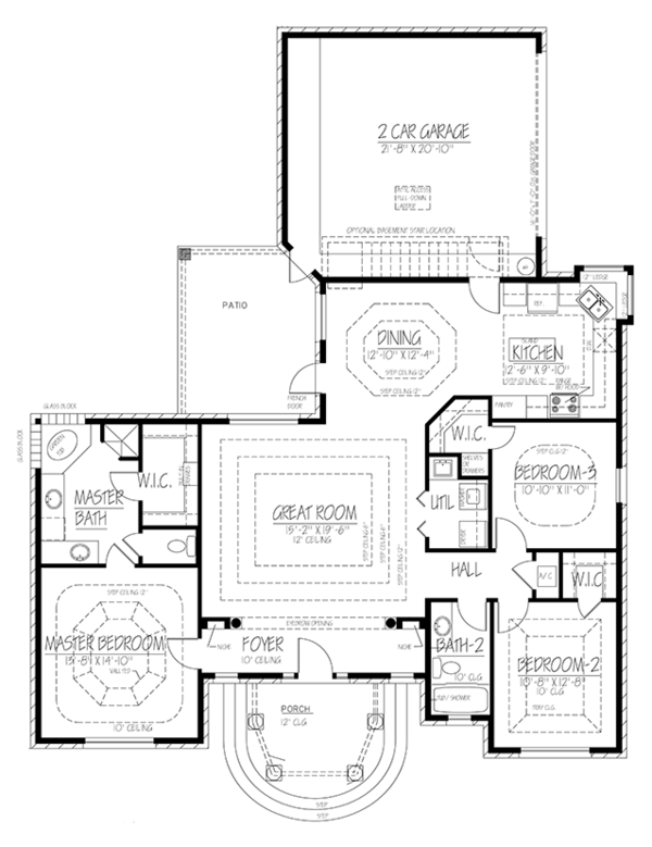 Architectural House Design - Mediterranean Floor Plan - Main Floor Plan #1061-1