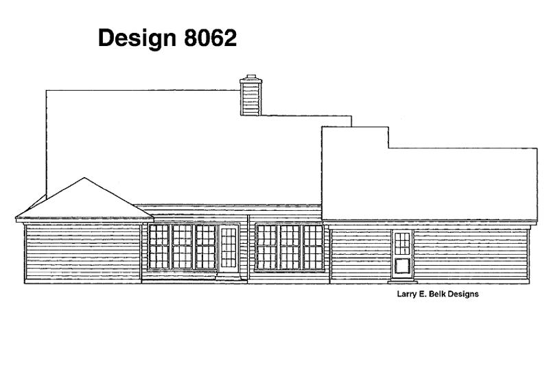 House Design - Exterior - Rear Elevation for Traditional House Plan #952-58 - 3 bed, 2 bath