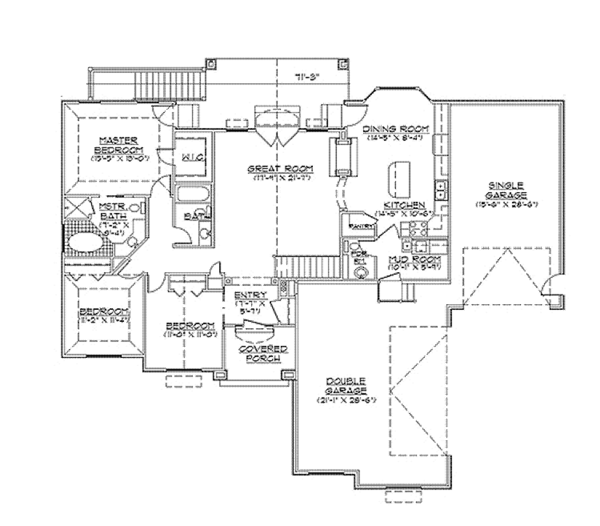 House Design - Craftsman Floor Plan - Main Floor Plan #945-63