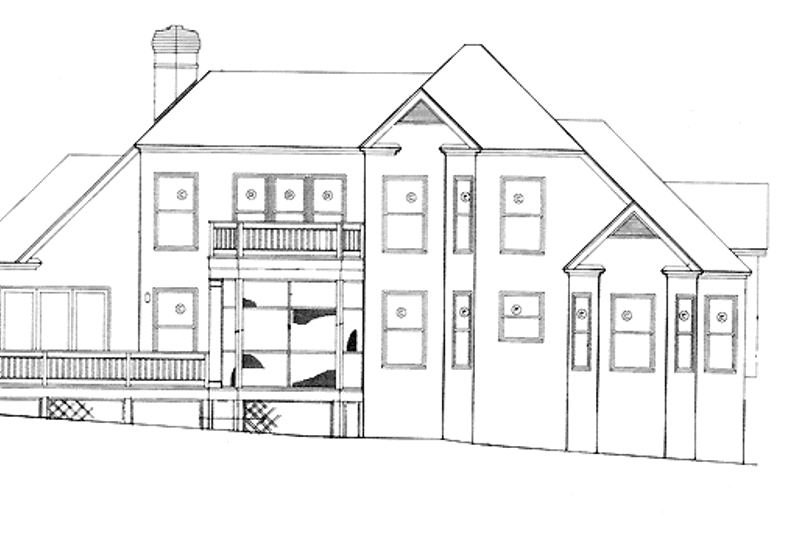 Architectural House Design - Exterior - Rear Elevation for Country House Plan #453-390 - 3 bed, 2.5 bath