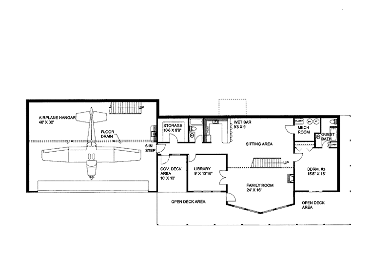 House Blueprint - Floor Plan - Lower Floor for Mediterranean House Plan #117-810 - 3 bed, 4 bath