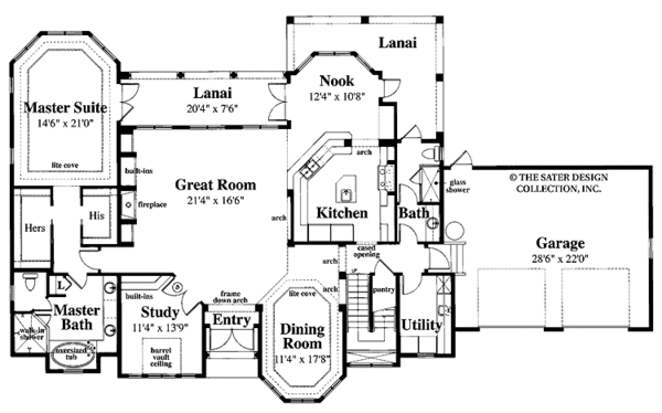 House Design - Mediterranean Floor Plan - Main Floor Plan #930-103
