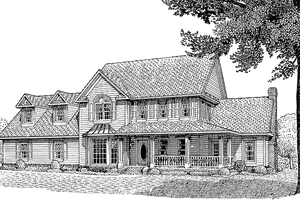 Country Exterior - Front Elevation Plan #11-257