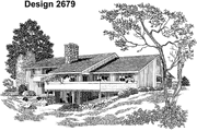 Contemporary Style House Plan - 3 Beds 2 Baths 3115 Sq/Ft Plan #72-689 Exterior 