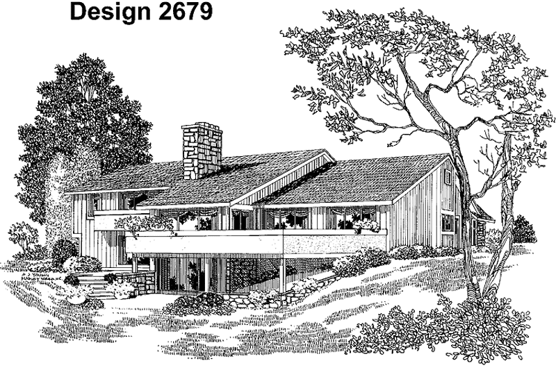 Dream House Plan - Exterior - Rear Elevation for Contemporary House Plan #72-689 - 3 bed, 2 bath