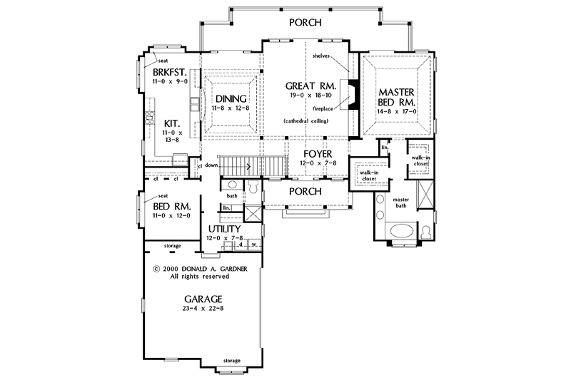 Home Plan - Floor Plan - Main Floor for Country House Plan #929-563 - 4 bed, 3 bath