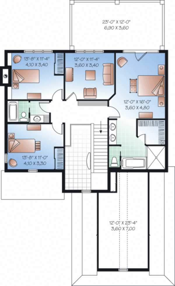 Home Plan - European Floor Plan - Upper Floor Plan #23-2253