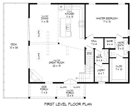 Floor Plan - Main Floor for Traditional House Plan #932-440 - 3 bed, 2.5 bath