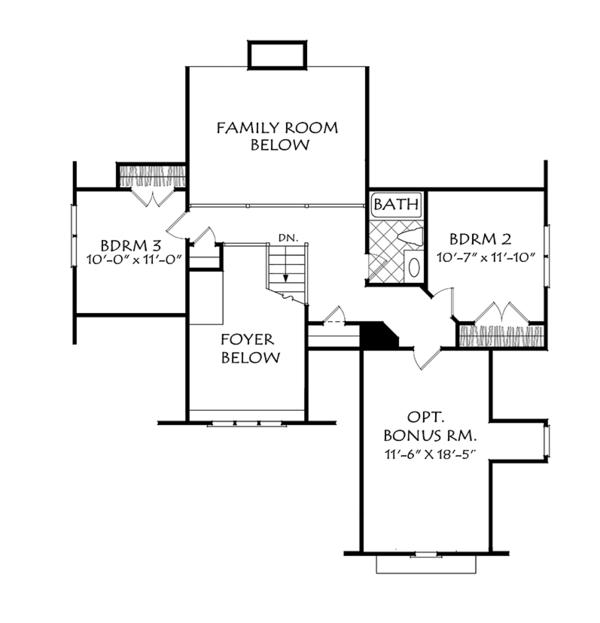 Dream House Plan - Cottage Floor Plan - Upper Floor Plan #927-972