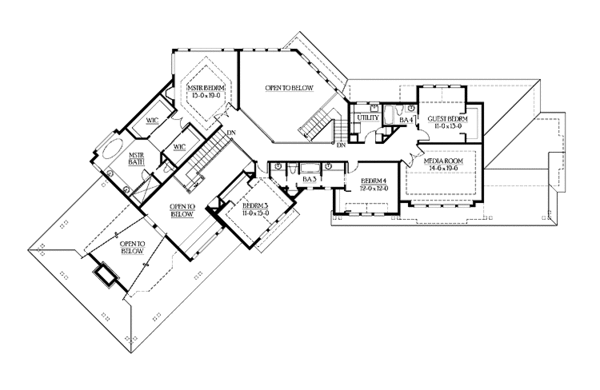 House Plan Design - Craftsman Floor Plan - Upper Floor Plan #132-349