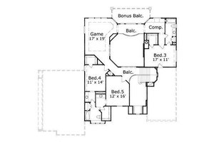 Floor Plan - Upper Floor for European House Plan #411-831 - 5 bed, 4 bath
