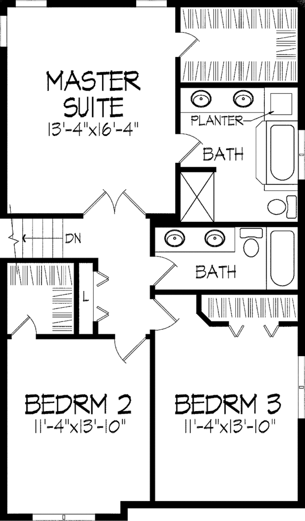 Dream House Plan - Traditional Floor Plan - Upper Floor Plan #51-889