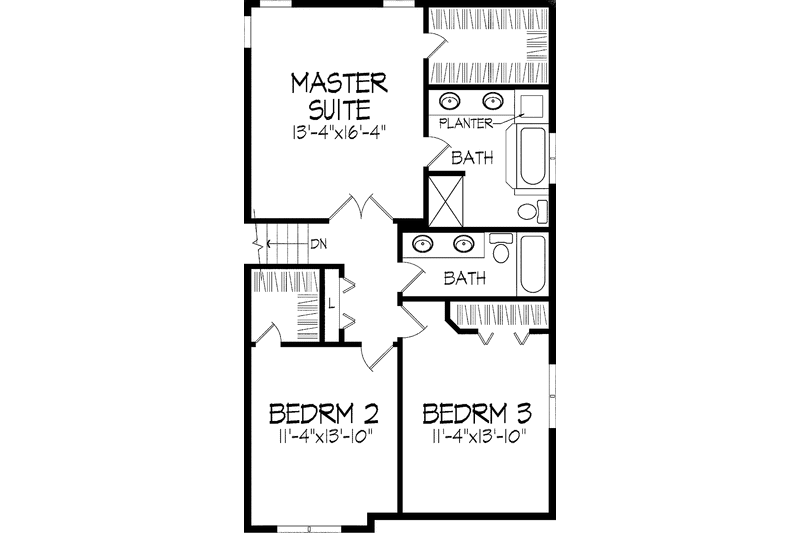 Home Plan - Floor Plan - Upper Floor for Traditional House Plan #51-889 - 3 bed, 3 bath