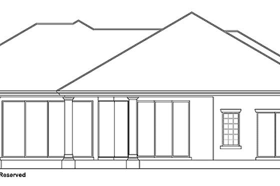 Exterior - Rear Elevation for Mediterranean House Plan #930-308 - 4 bed, 3 bath