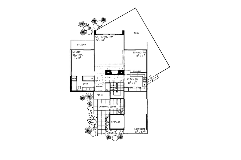 Dream House Plan - Floor Plan - Main Floor for Contemporary House Plan #72-641 - 4 bed, 3 bath