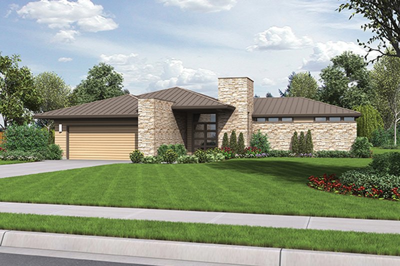 Dream House Plan - Contemporary Exterior - Front Elevation Plan #48-916