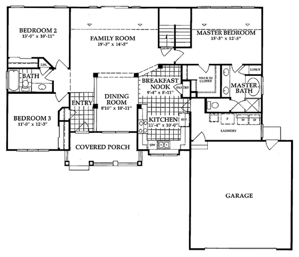 Architectural House Design - Classical Floor Plan - Main Floor Plan #942-6