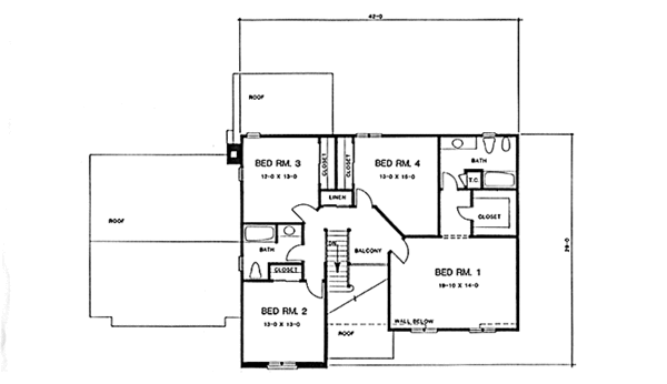 House Plan Design - European Floor Plan - Upper Floor Plan #1001-6