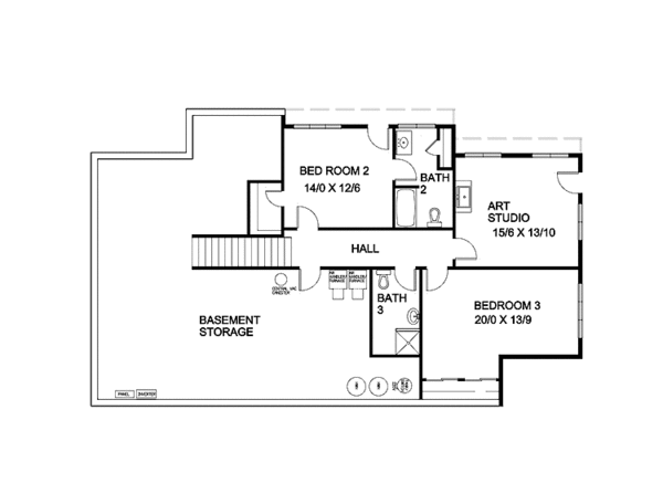 House Design - Craftsman Floor Plan - Lower Floor Plan #939-14