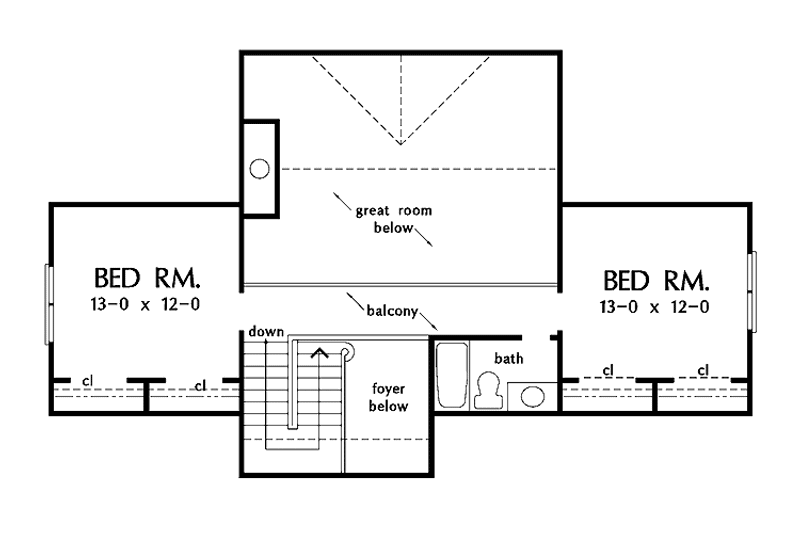 Home Plan - Floor Plan - Upper Floor for Craftsman House Plan #929-439 - 3 bed, 2.5 bath