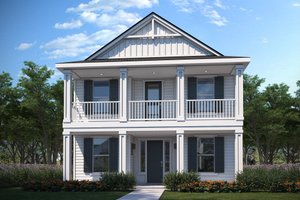 Colonial Exterior - Front Elevation Plan #1073-34