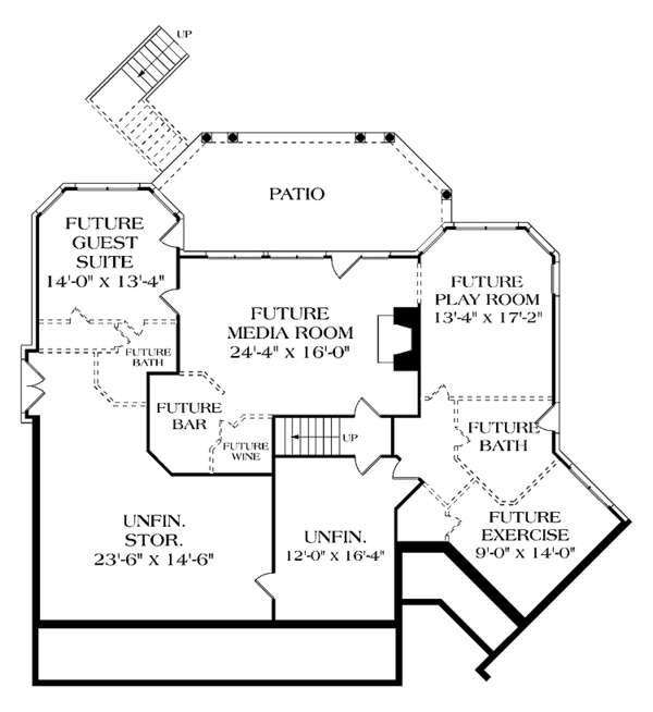 Dream House Plan - Classical Floor Plan - Lower Floor Plan #453-329