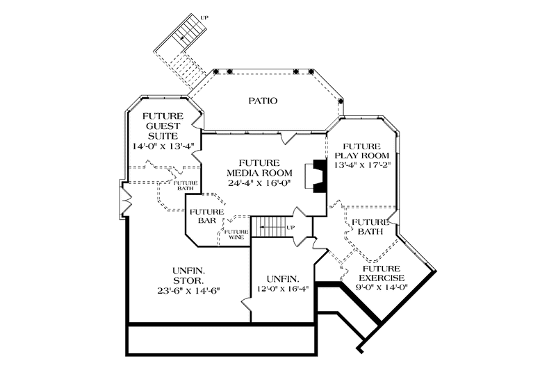 Dream House Plan - Floor Plan - Lower Floor for Classical House Plan #453-329 - 3 bed, 3.5 bath