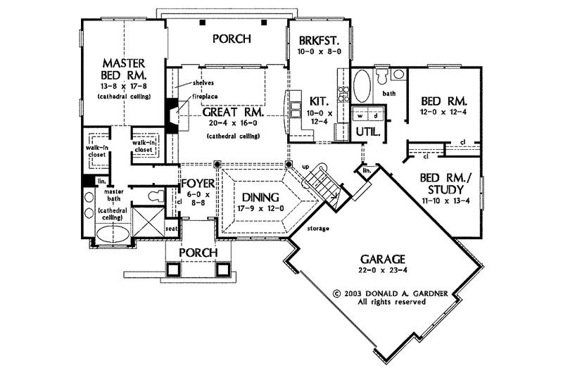 Home Plan - Floor Plan - Main Floor for Country House Plan #929-541 - 3 bed, 2 bath