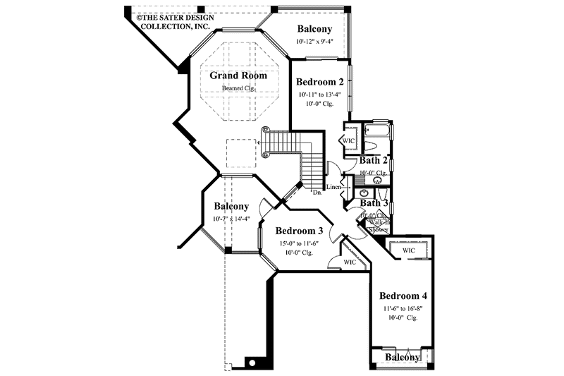 Home Plan - Floor Plan - Upper Floor for Mediterranean House Plan #930-336 - 4 bed, 3.5 bath