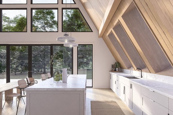 Interior - Kitchen 2 for Cabin House Plan #1114-7 - 3 bed, 2 bath