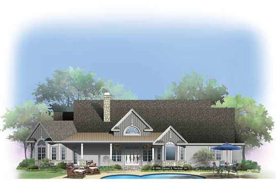 Exterior - Rear Elevation for Craftsman House Plan #929-887 - 4 bed, 3 bath