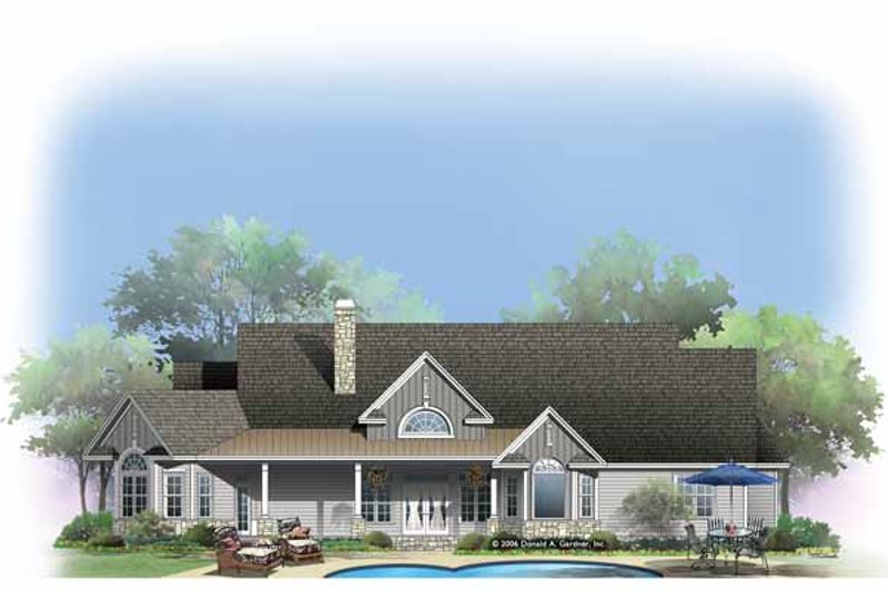 Home Plan - Exterior - Rear Elevation for Craftsman House Plan #929-887 - 4 bed, 3 bath