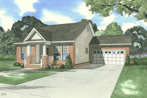 Southern Exterior - Front Elevation Plan #17-2215
