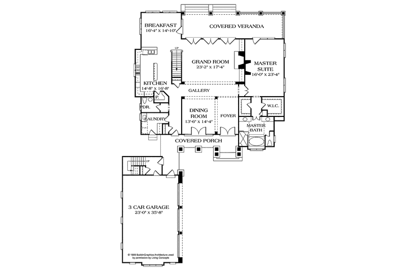 Home Plan - Floor Plan - Main Floor for Craftsman House Plan #453-314 - 4 bed, 4.5 bath