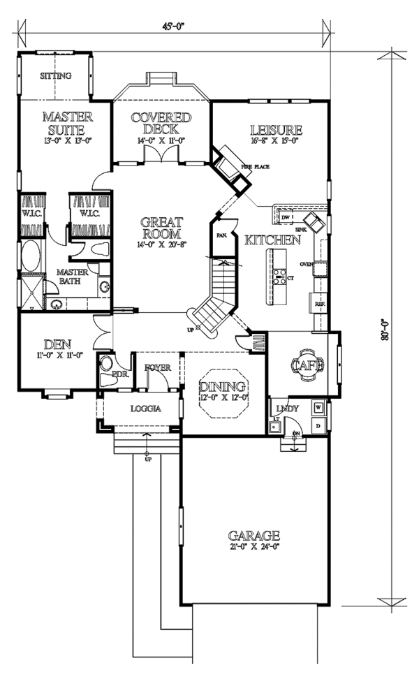 House Design - Traditional Floor Plan - Main Floor Plan #1007-27