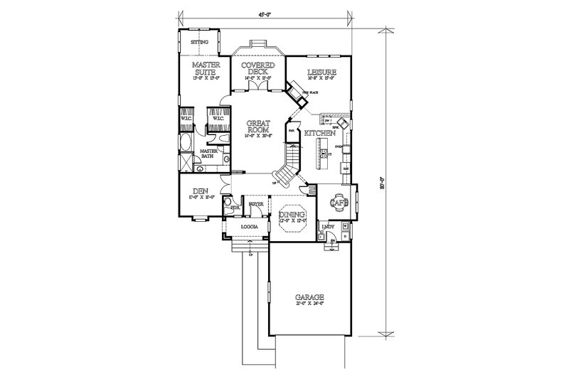 Home Plan - Floor Plan - Main Floor for Traditional House Plan #1007-27 - 3 bed, 2.5 bath
