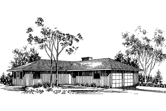 Exterior - Front Elevation 3 for Contemporary House Plan #60-900 - 3 bed, 3 bath