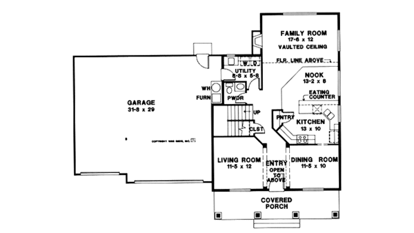 House Plan Design - Country Floor Plan - Main Floor Plan #966-35