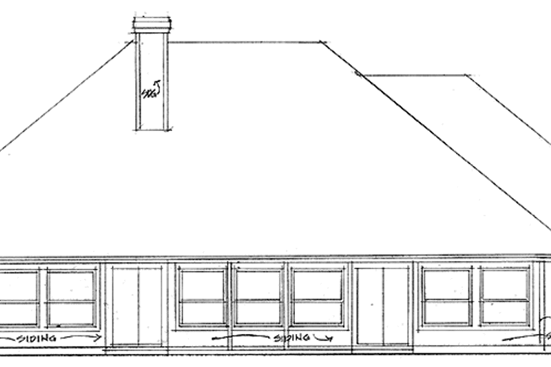 Dream House Plan - Exterior - Rear Elevation for Ranch House Plan #472-79 - 3 bed, 2.5 bath