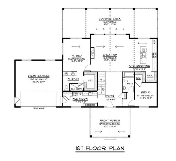 Dream House Plan - Floor Plan - Main Floor for Contemporary House Plan #1064-437 - 2 bed, 2 bath