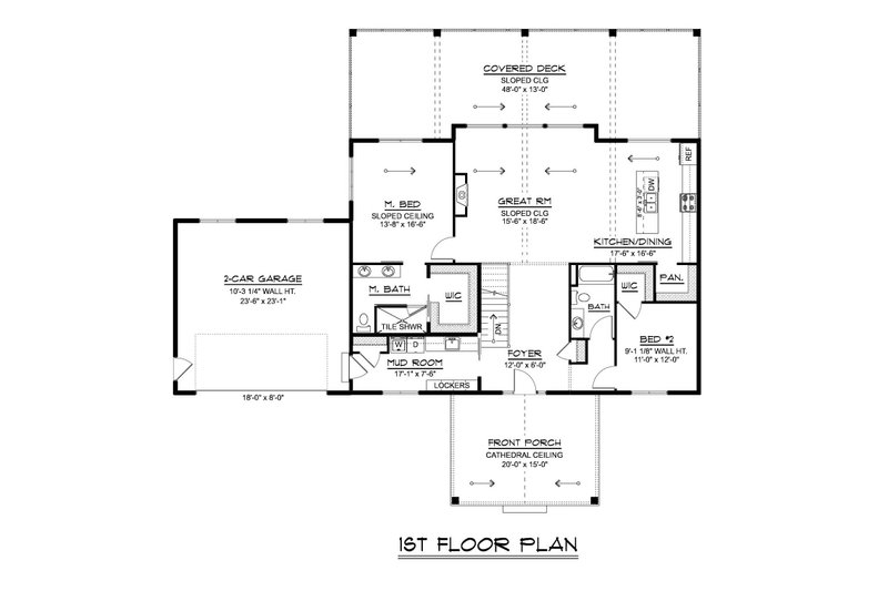 Dream House Plan - Floor Plan - Main Floor for Contemporary House Plan #1064-437 - 2 bed, 2 bath