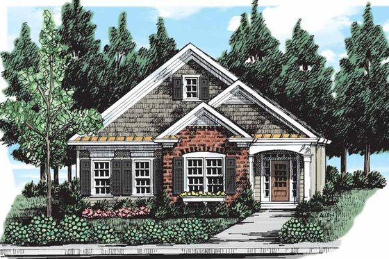Exterior - Front Elevation 3 for Country House Plan #927-300 - 3 bed, 2 bath