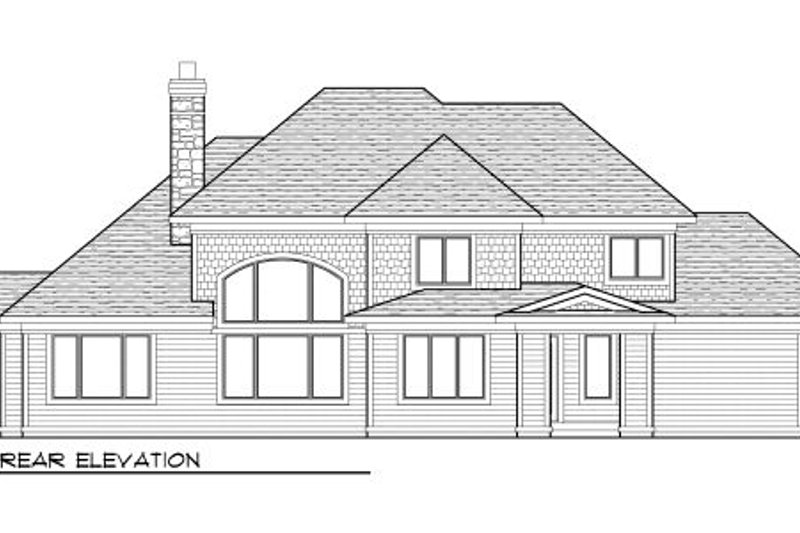 Home Plan - Exterior - Rear Elevation for European House Plan #70-993 - 4 bed, 2.5 bath