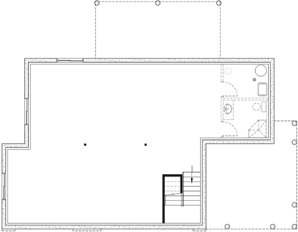 House Plan Design - Floor Plan - Lower Floor for Modern House Plan #23-2676 - 2 bed, 1 bath