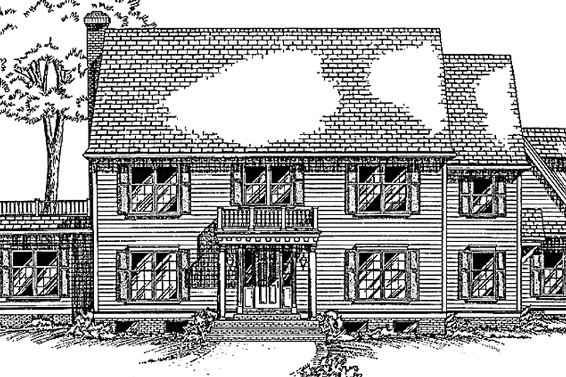 House Blueprint - Colonial Exterior - Front Elevation Plan #994-18