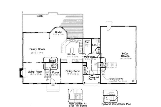 Floor Plan - Main Floor for Country House Plan #312-625 - 3 bed, 2.5 bath